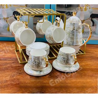 Bộ ấm chén sứ sương vân đá 