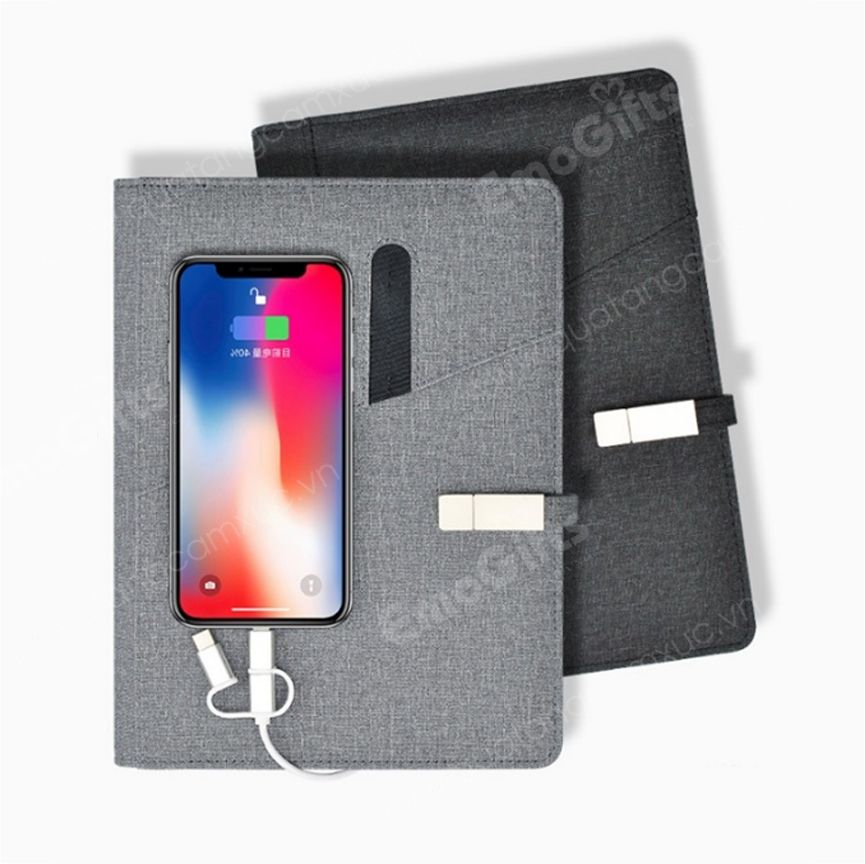 Sổ da tích hợp sạc dự phòng 