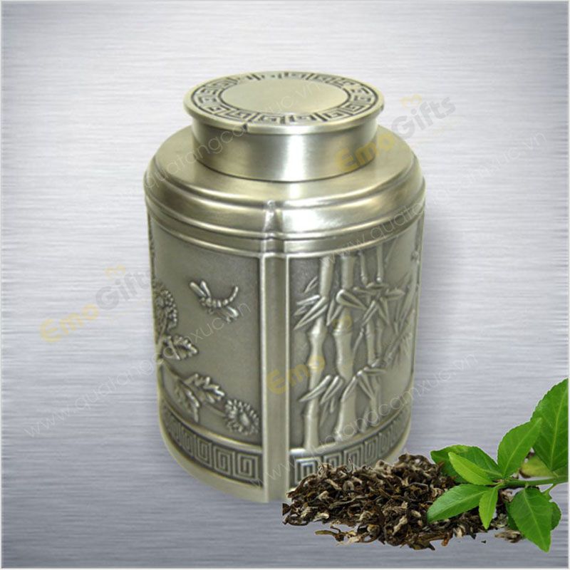 SET BÌNH ĐỰNG TRÀ PEWTER KÈM TÚI TRÀ TÂN CƯƠNG