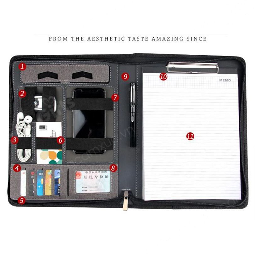 Sổ đựng tài liệu A4 kiêm sạc dự phòng đa chức năng 