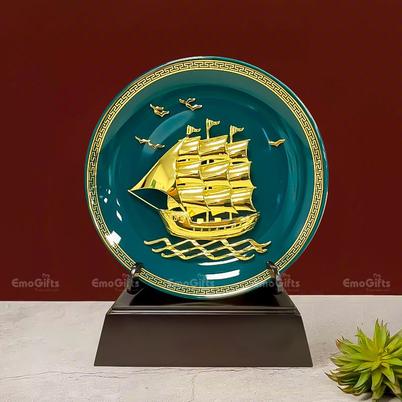 ĐĨA GỐM THUẬN BUỒM XUÔI GIÓ